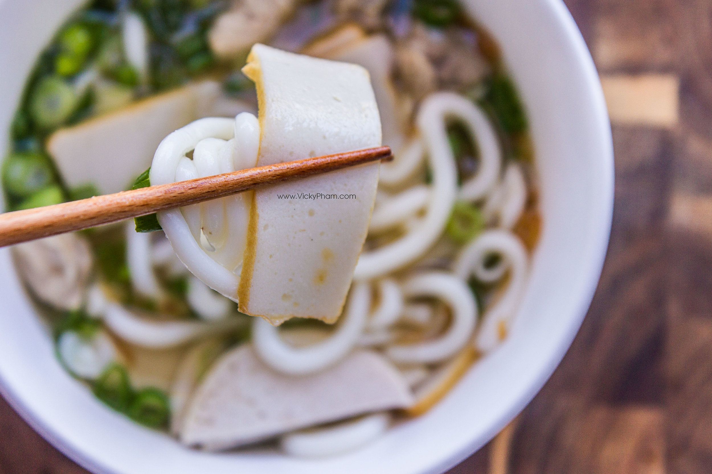 Banh Canh noodles in a bowl