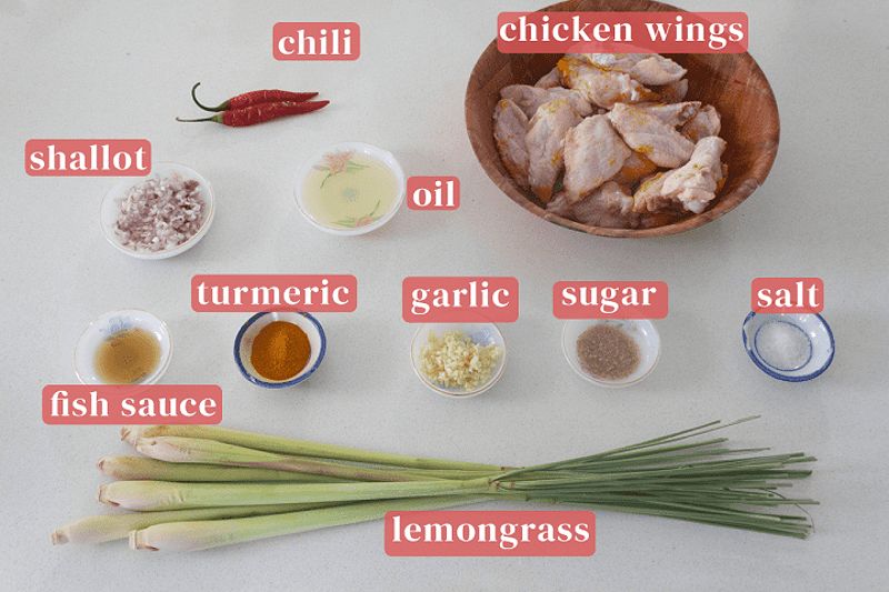 Ingredients for Spicy Lemongrass Chicken