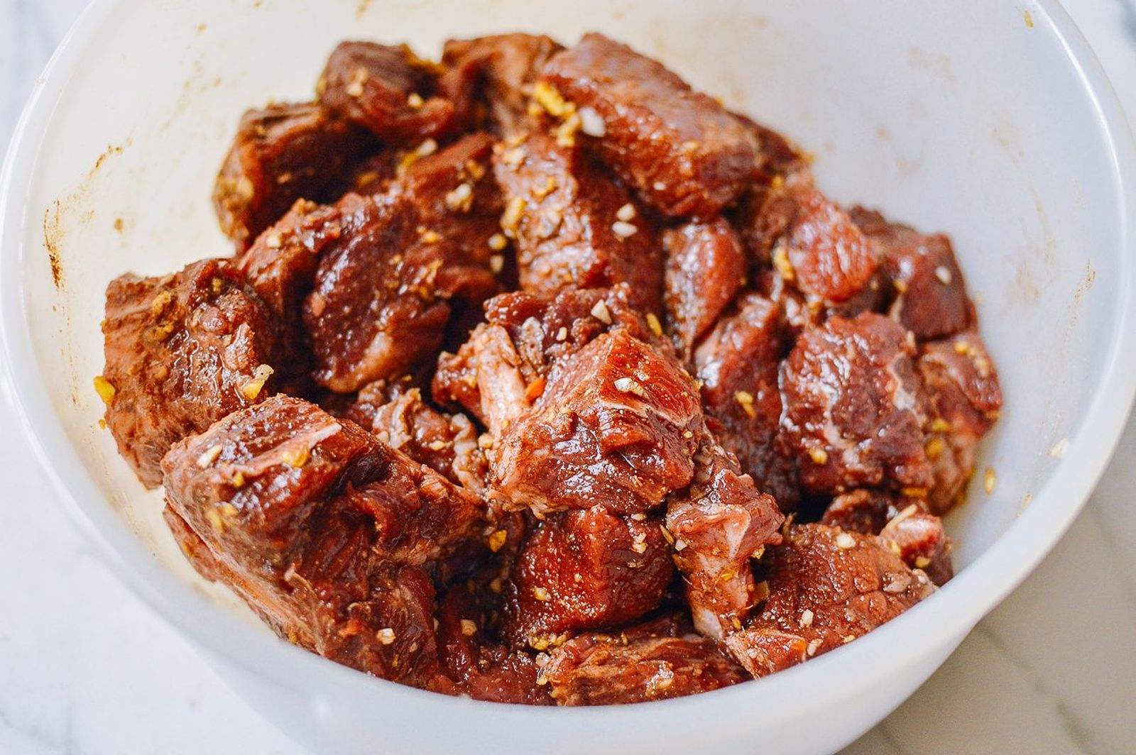 Marinated beef ready for Bo Kho