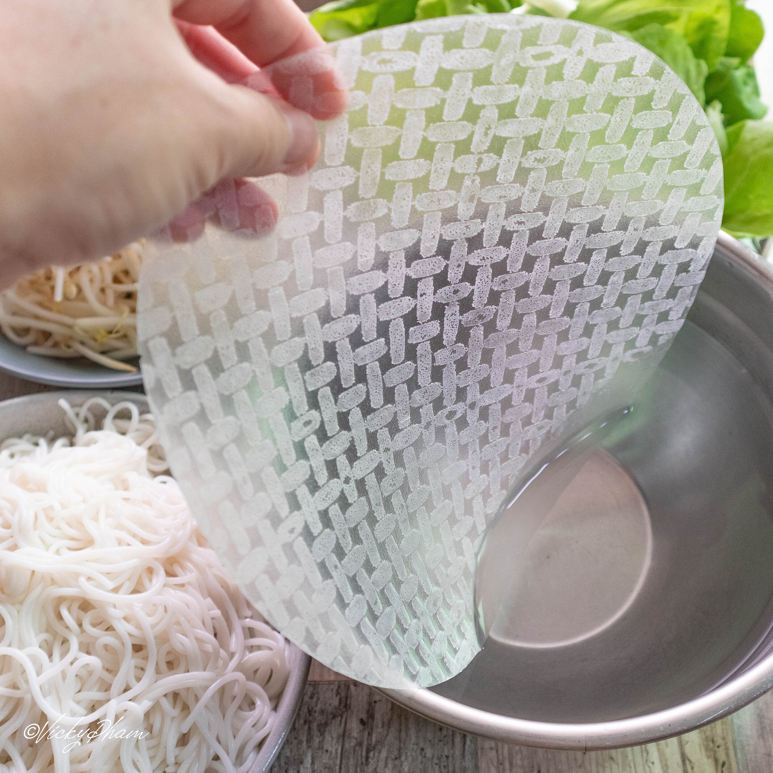 Soaking the Rice Paper