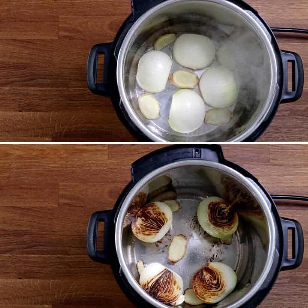 Charring onions and ginger in Instant Pot