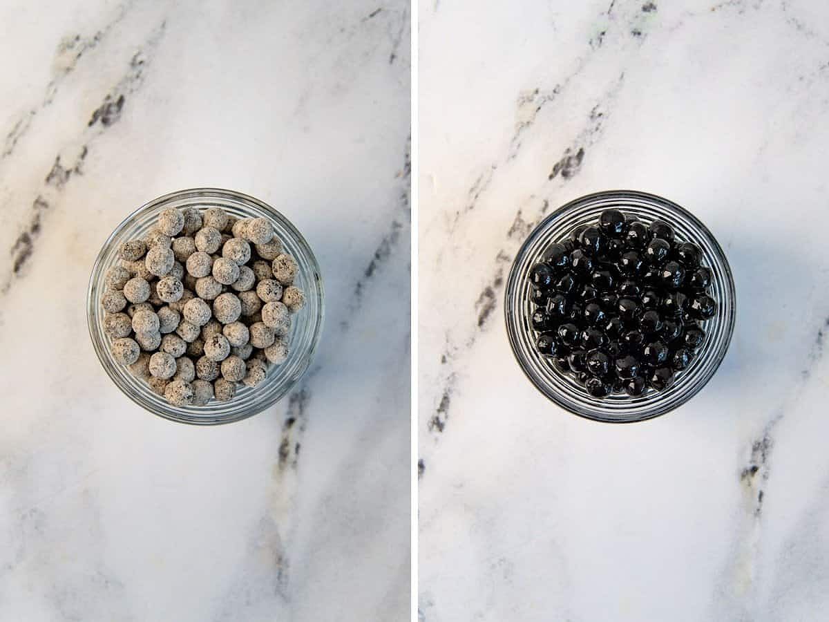 Difference between uncooked and cooked tapioca pearls