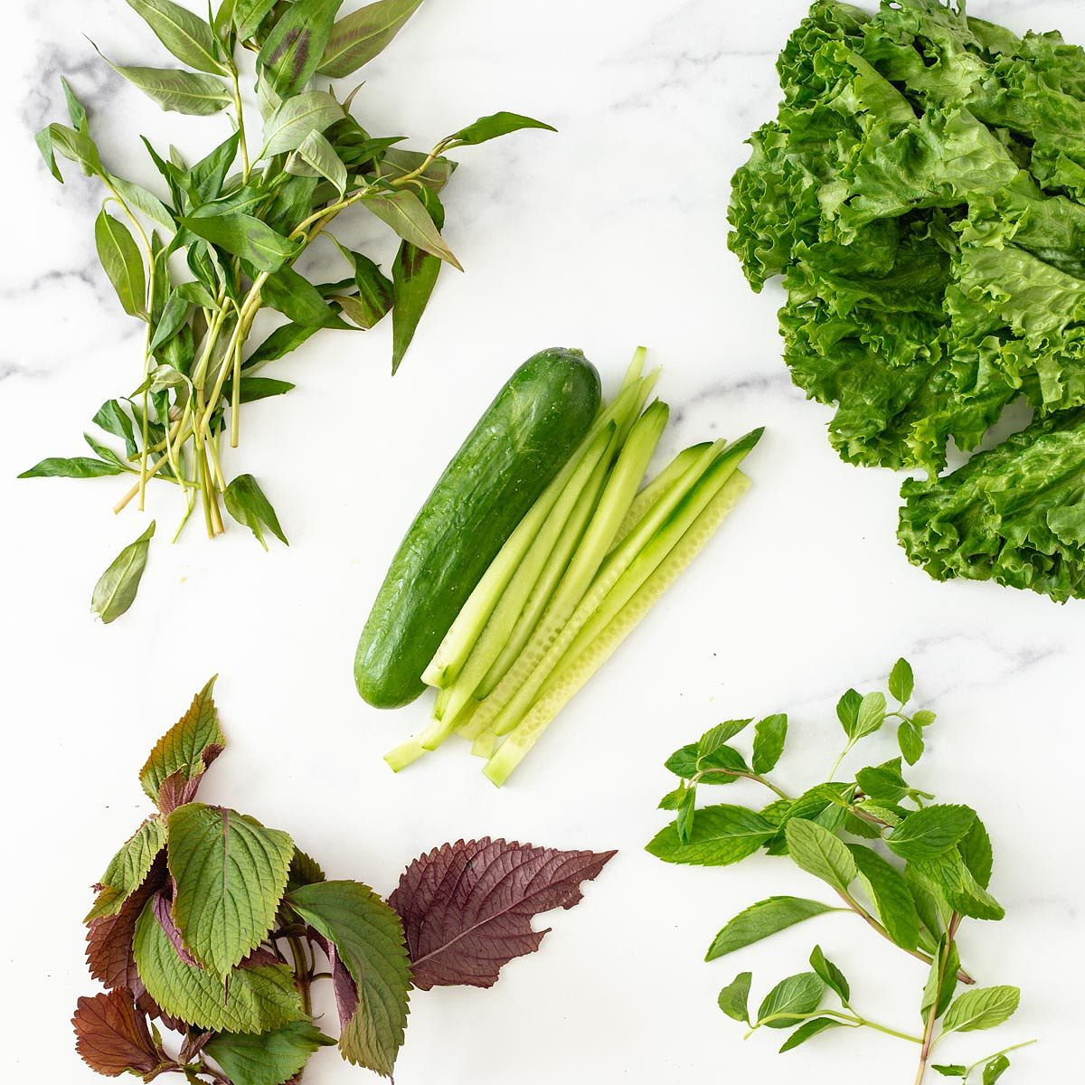 Fresh vegetables for spring rolls