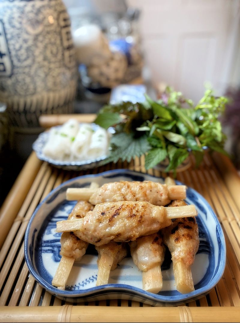 Grilled Shrimp on Sugar Cane - Chao Tom