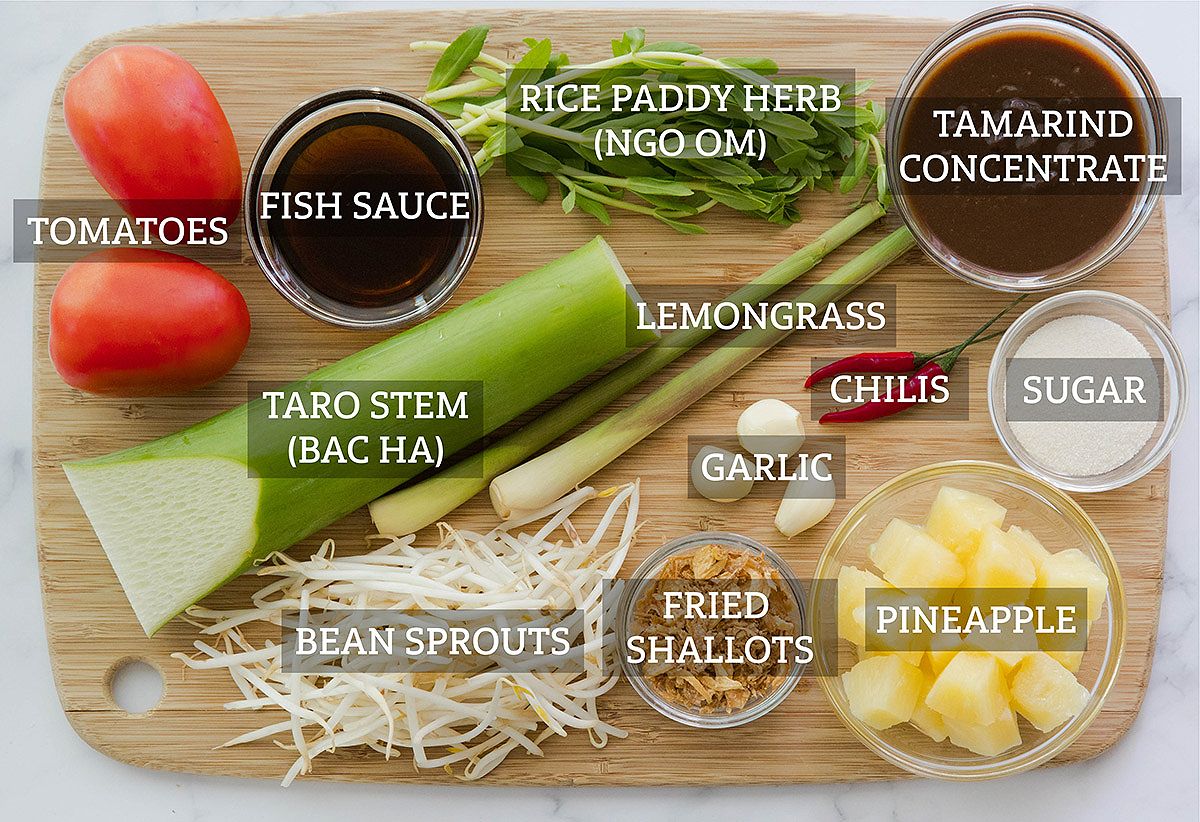 Ingredients for Canh Chua Cá