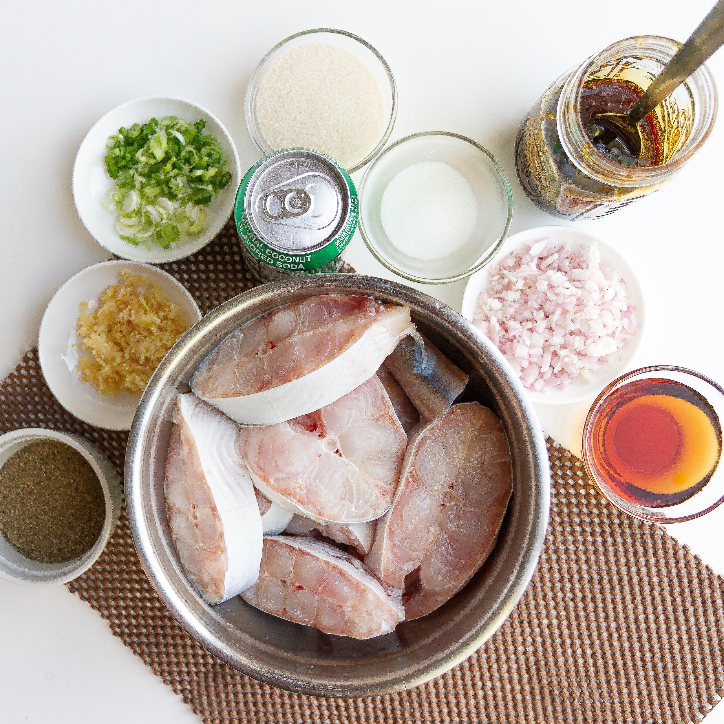 Ingredients for Vietnamese Braised & Caramelized Catfish in Clay Pot (Ca Kho)