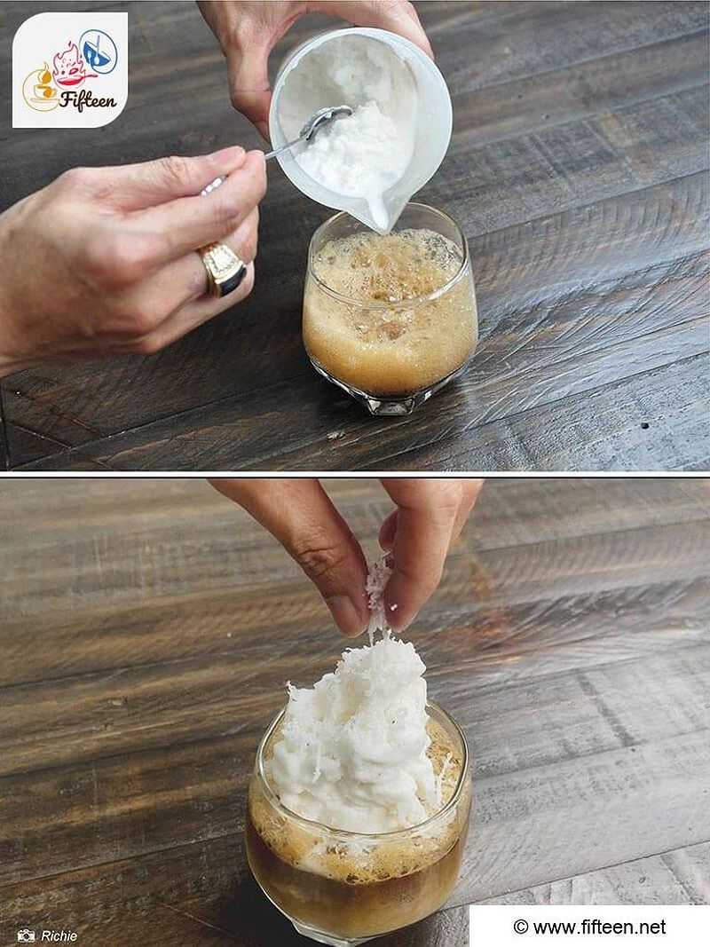 Preparing Ingredients for Coconut Coffee