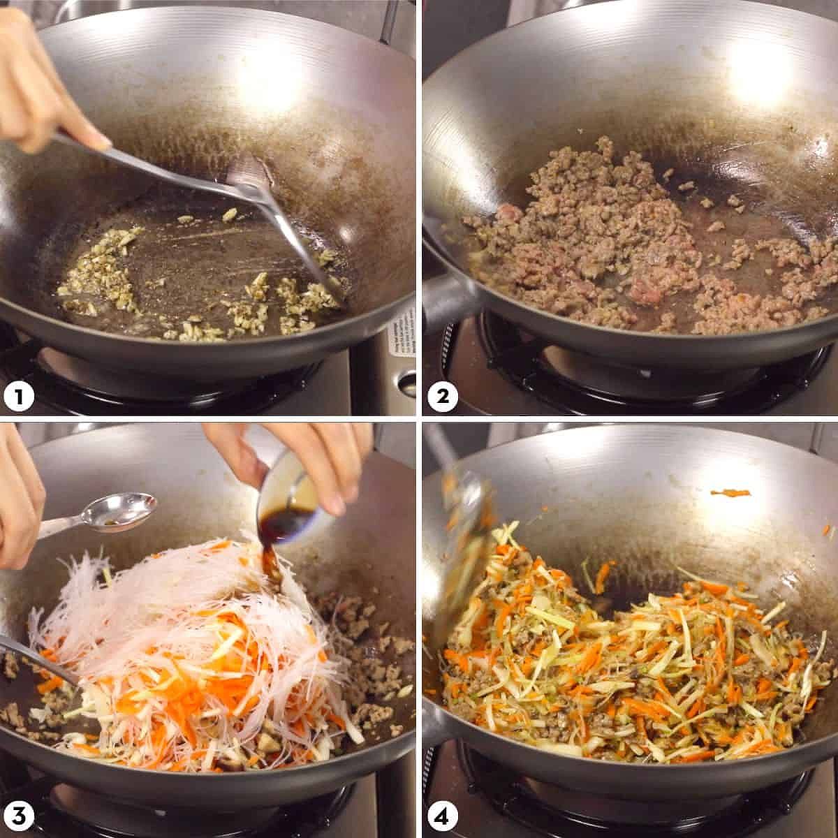 Process of making crispy spring rolls