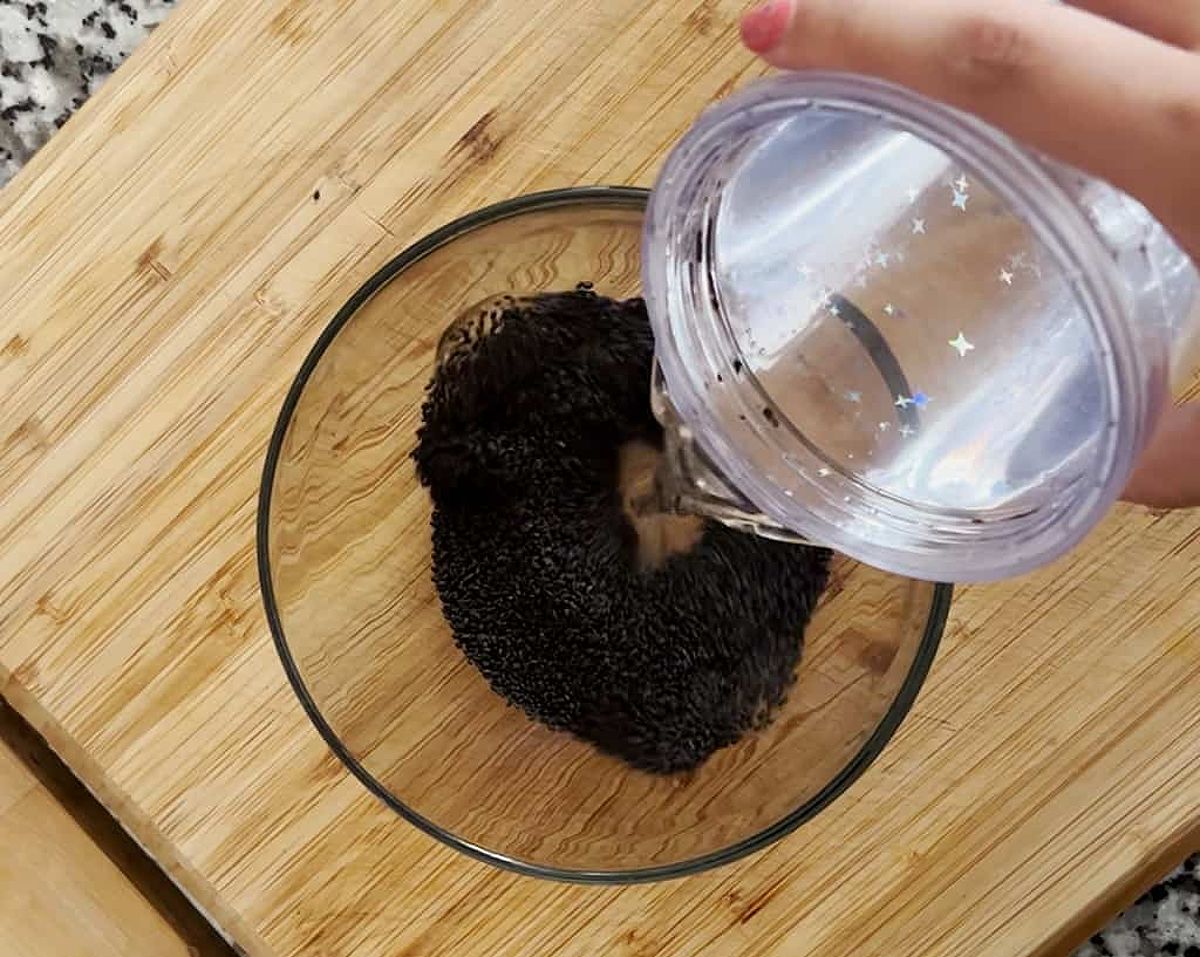 Soaking basil seeds