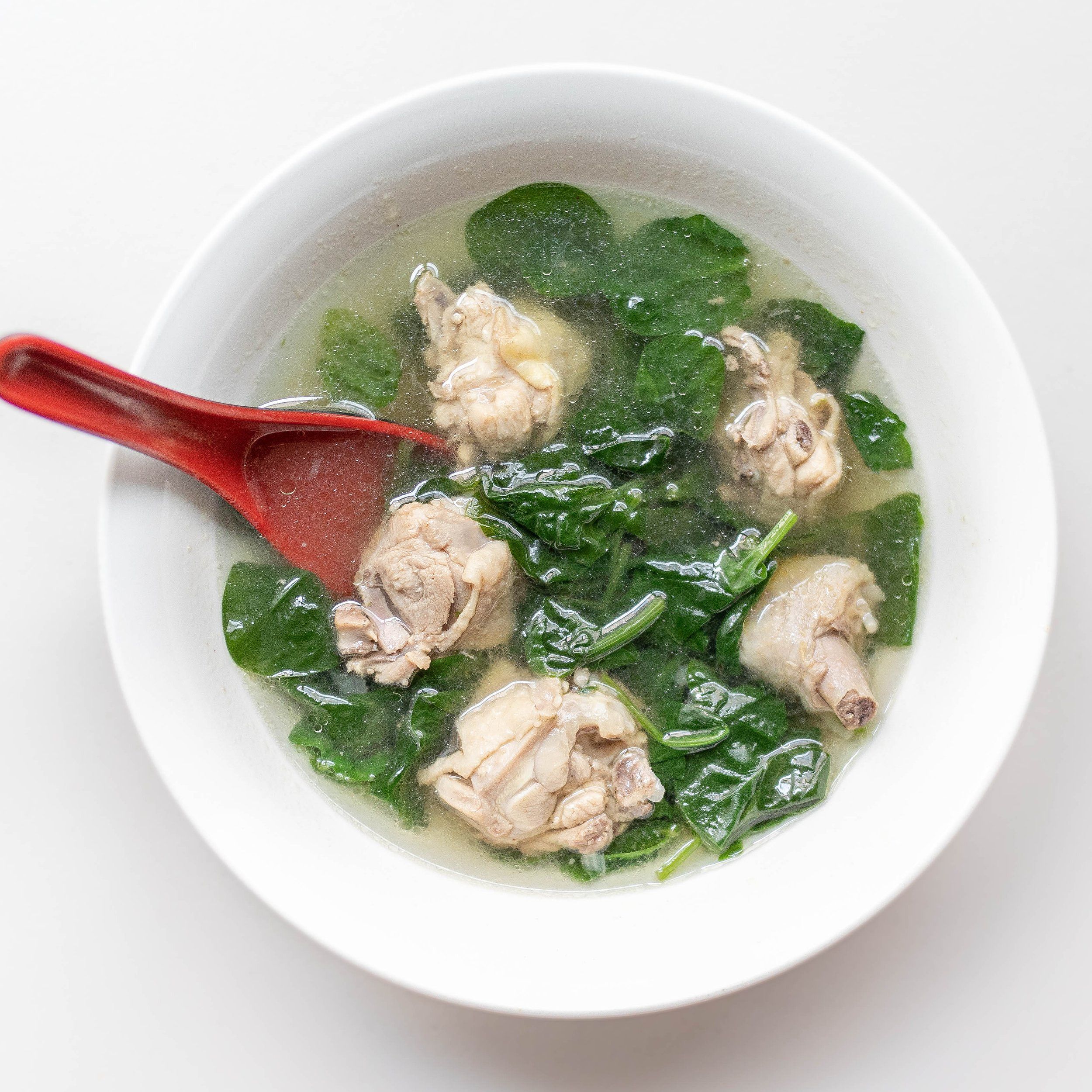 Vietnamese Chicken Soup with Baby Spinach