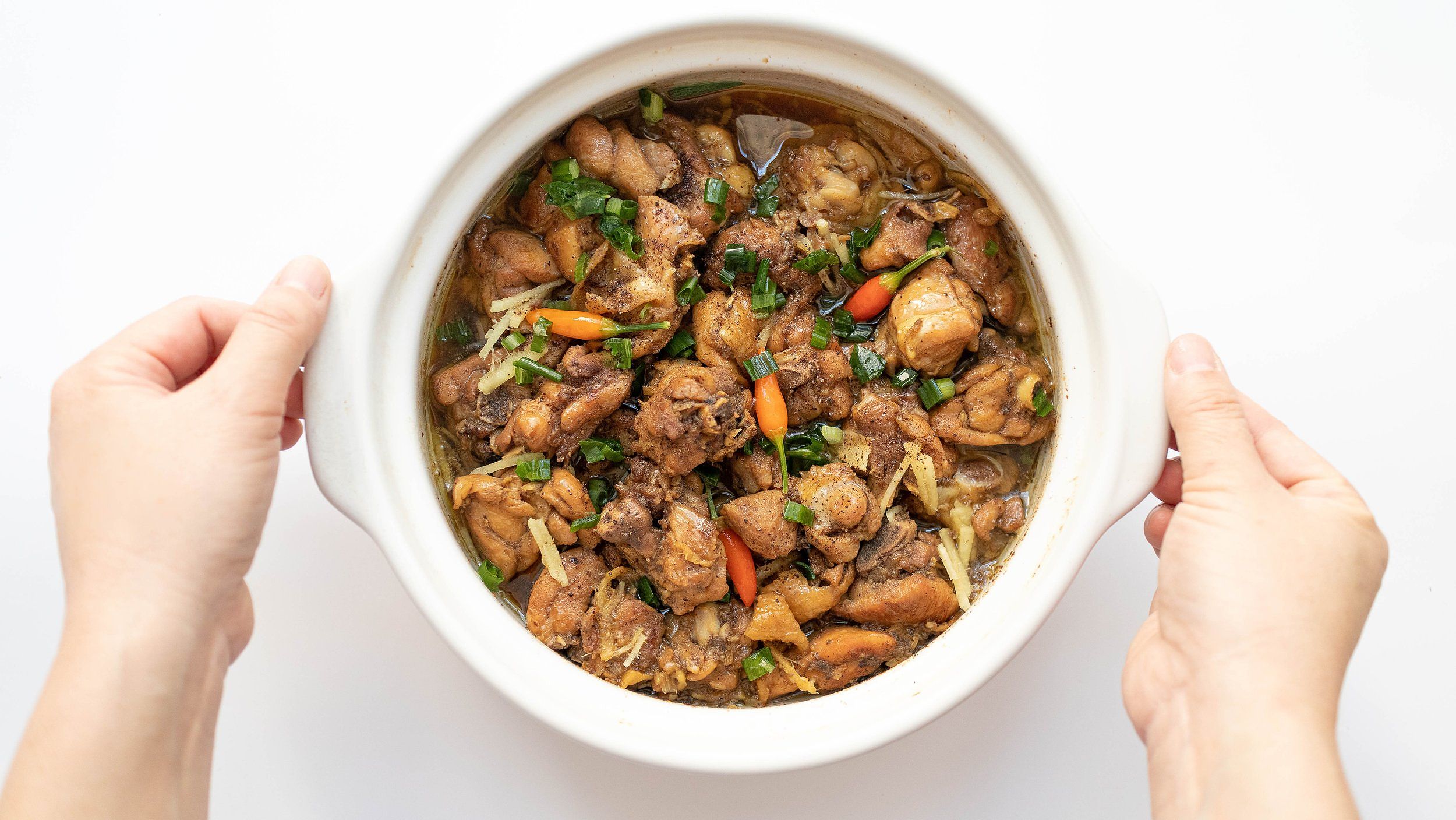 Vietnamese Ginger Chicken (Gà Kho Gừng) served in a clay pot