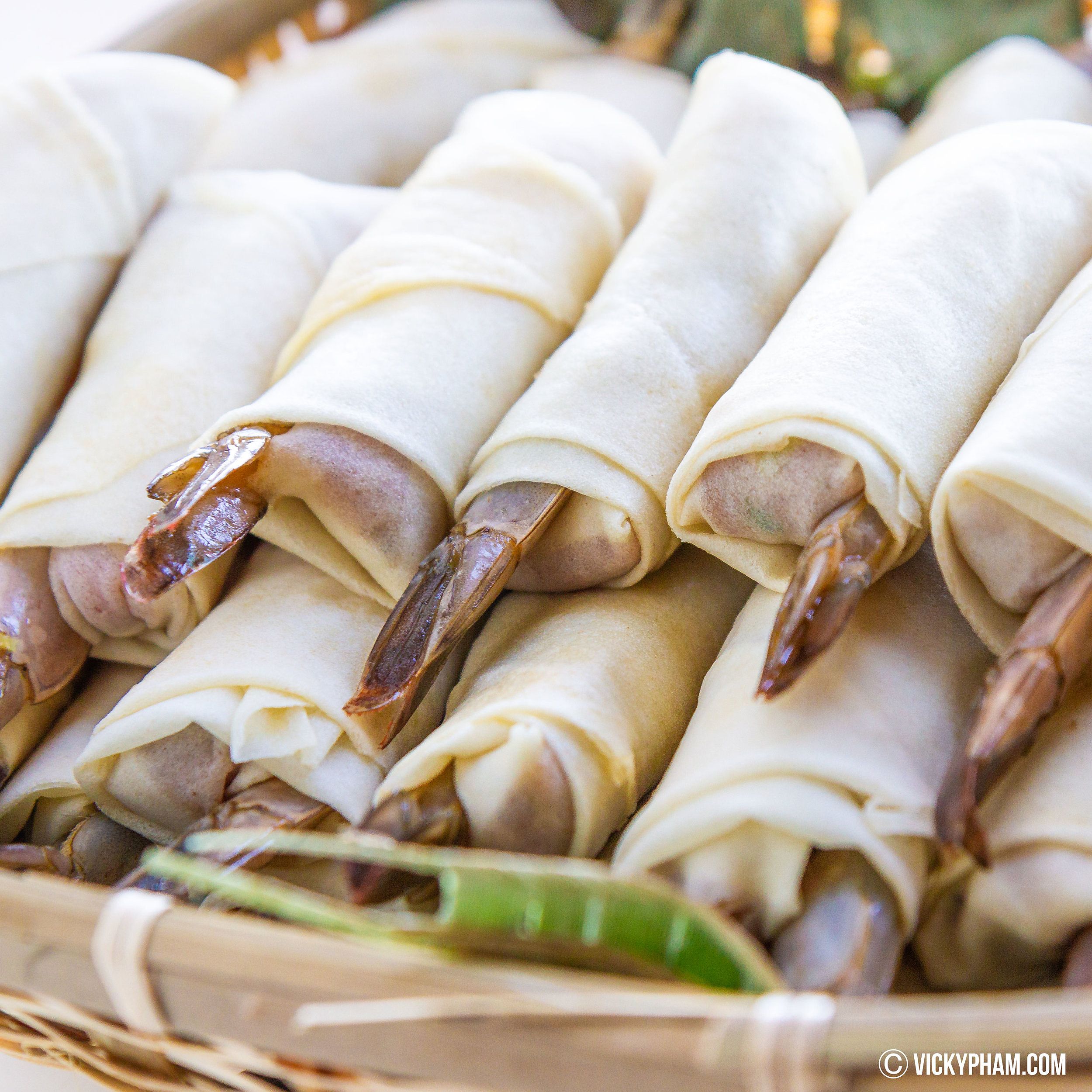 Vietnamese Shrimp & Pork Egg Rolls (Cha Gio Tom Thit) Ready for the Fryer